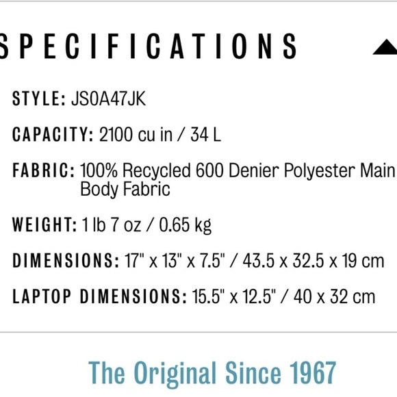 JanSport Big Student Backpack White Pink and Blue Zig Zags X Large Backpack - Picture 16 of 16